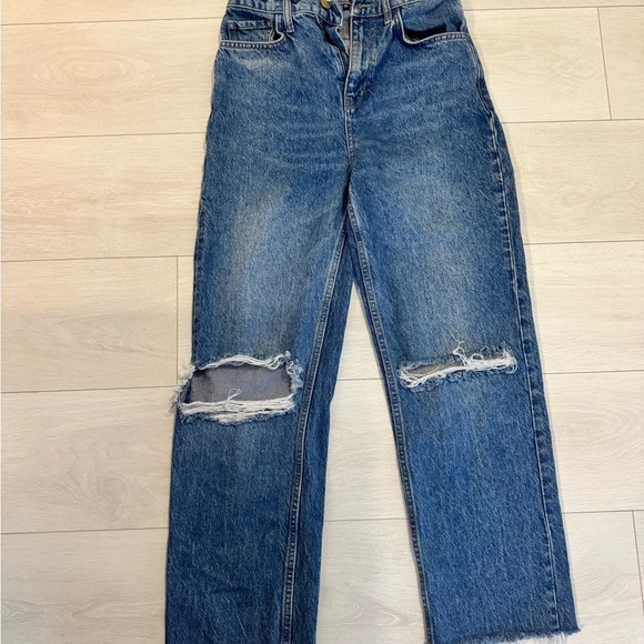Triarchy x Josephine Skriver High Waisted Wide-Leg Distressed Jeans Sustainable - Picture 1 of 11